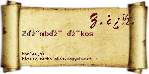Zámbó Ákos névjegykártya
